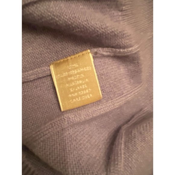 Men's Size XL Fiji 100% Cashmere Blue Ribbed V-Neck Sweater - Picture 4 of 4